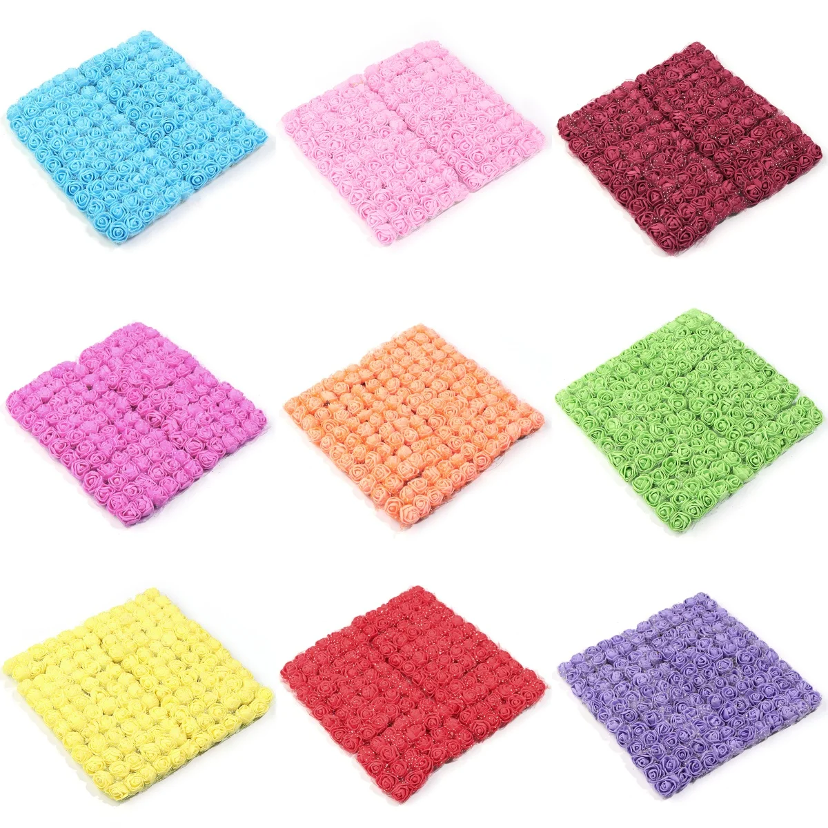 

144/288Pcs Mini Rose Artificial Flowers Bouquet Foam Fake Flowers Wedding Decoration for Home Room Decor DIY Gifts Accessories