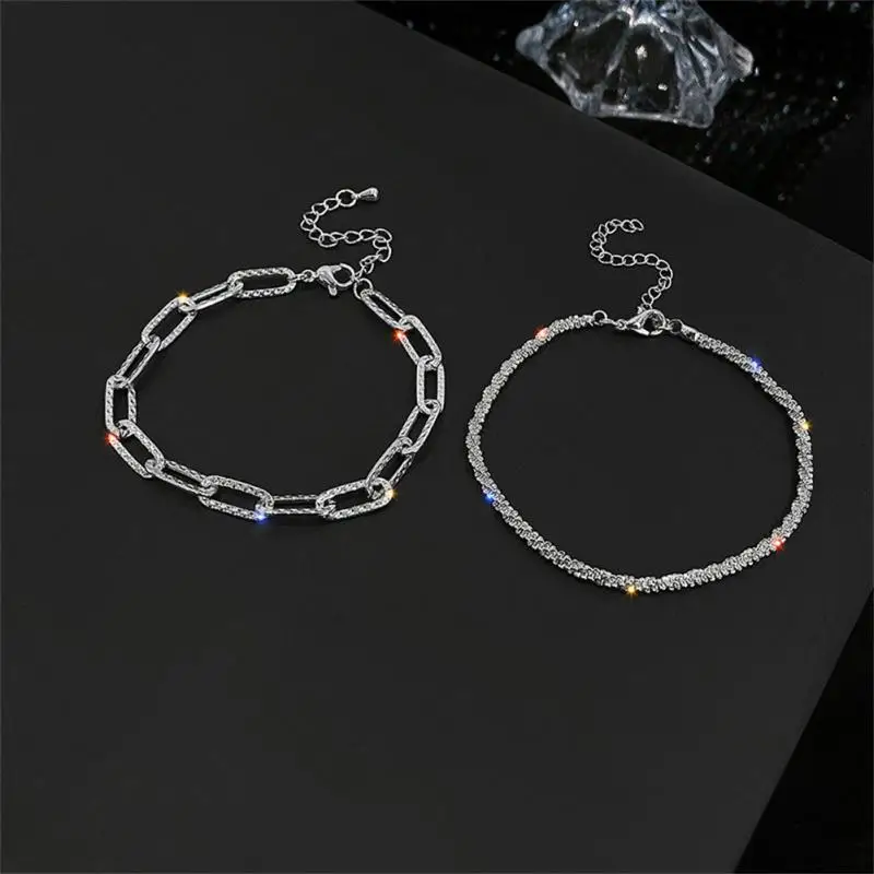 Light Luxury Fashionable Glittering Minimalist Shimmering Delicate Sparkling Chain Bracelet For Women Hand Accessory Shine