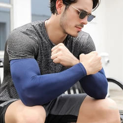 Mangas de brazo de refrigeración para hombre, cubierta deportiva para correr, protección solar UV, para exteriores, pesca, ciclismo, Fitness, calentador de brazos, 2 piezas, XXL, X045