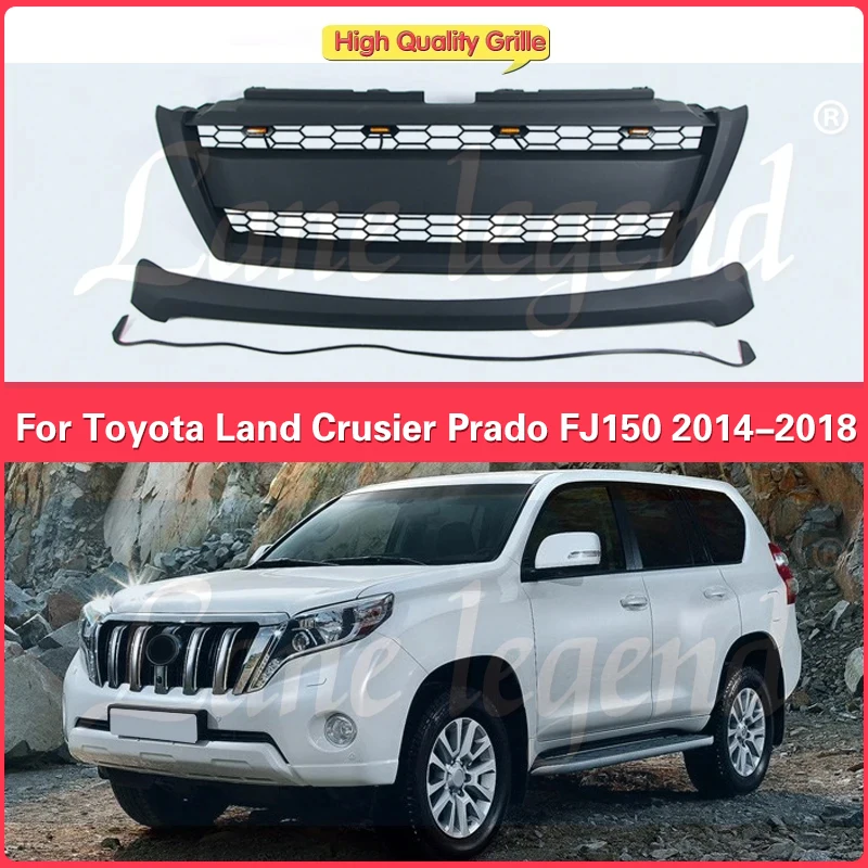 

For Land Crusier Prado FJ150 2014-2018 Car Accessories ABS Front Bumper Frame Grill Modified Mask Radiator Grille Cover