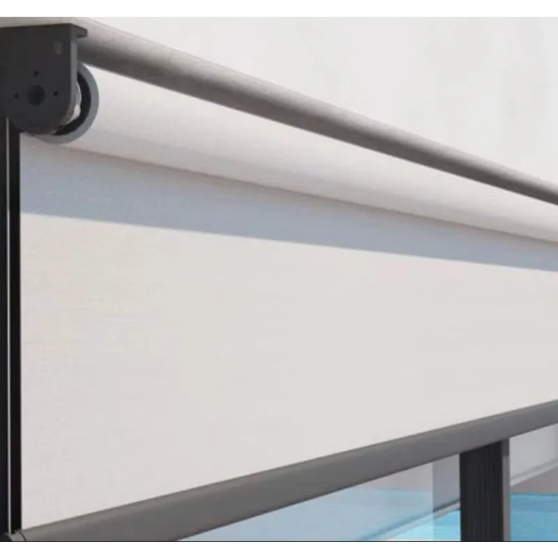 【2026】Windproof Zip Track Electric Zip Screen PVC Roller Blinds Motorized Outdoor Patio Sun Shading External Rolling Outdoor Bli