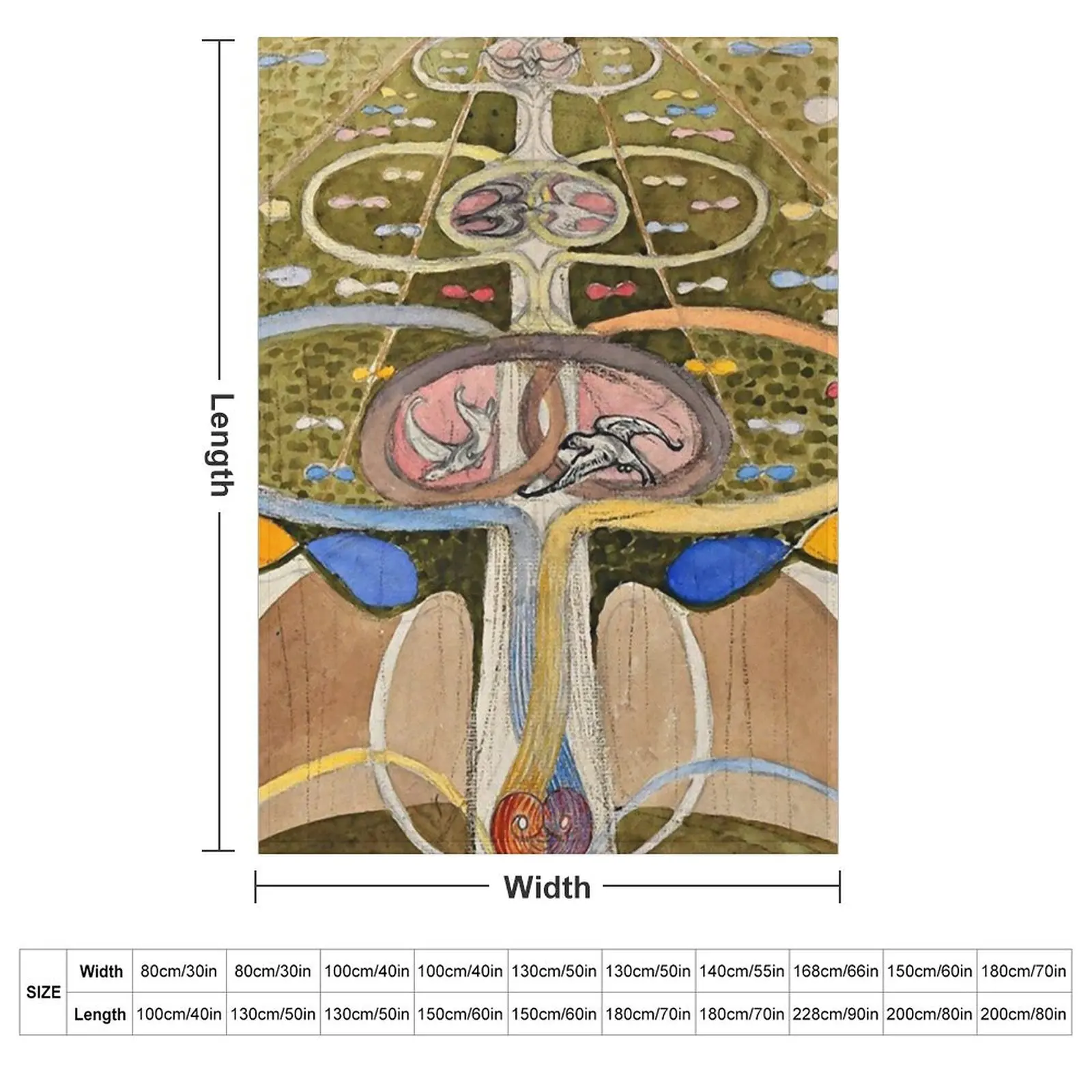 Hilma af Klint Tree of Knowledge No. 1 (1913) Throw Blanket Loose Extra Large Throw Softest Blankets