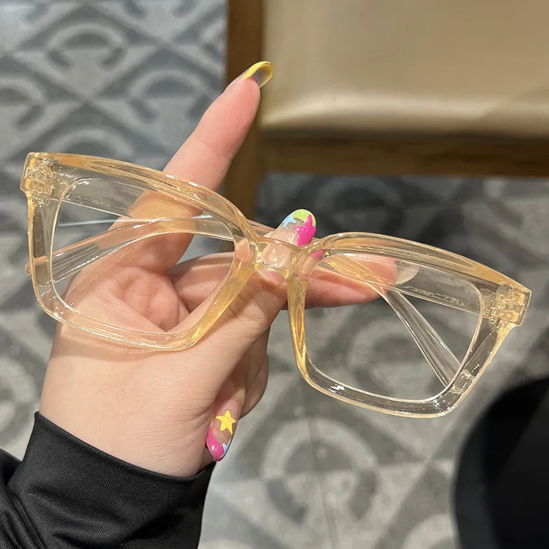 KLASSNUM Clear Lens Glasses Retro Square Eyeglasses Women Anti-Blue Light Glasses Fashion Eyewear For Reading Computer Goggles - 4