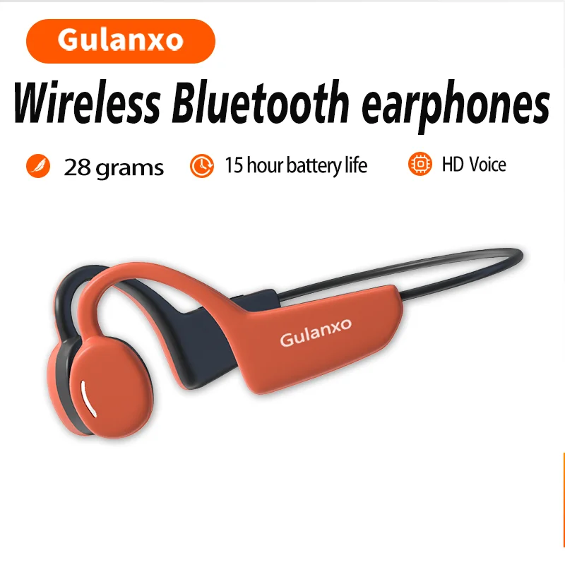 

Gulanxo Bone conduction earphones IPX5 wireless open earphones Bluetooth 5.3 Bluetooth earphones