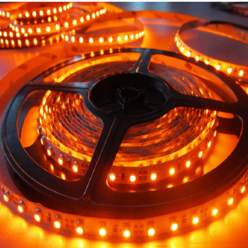 5m 12v 24v 5mm 8mm LED Flexible Strip Orange Amber 1800k 2000k 2700k 3000k 3500k  4000k 4500k 5000k 6000k 6500k Soft Tape Light