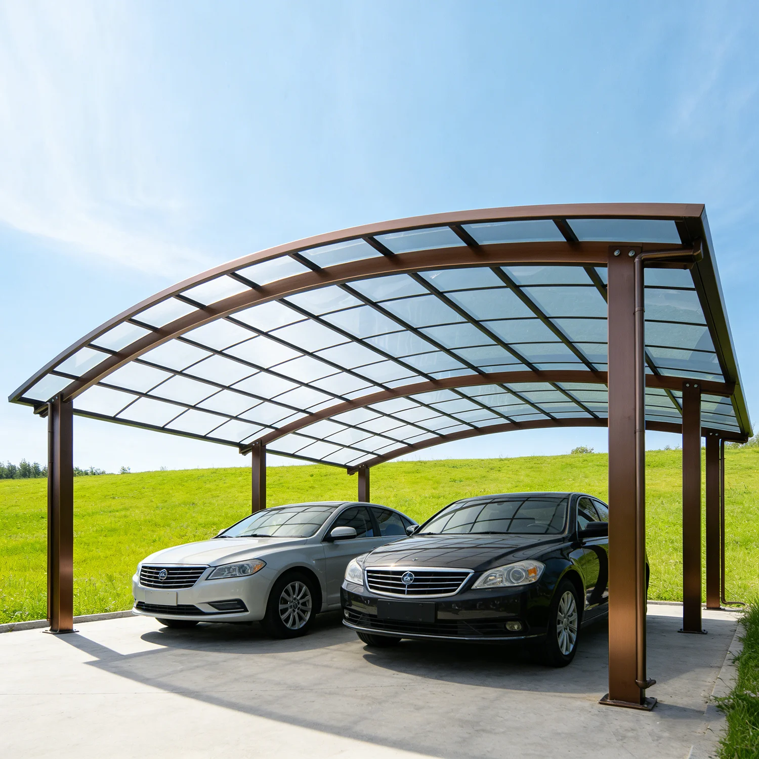 Anti-Rust Aluminum Carport Shelter, Waterproof Roof Panels Included, Permanent Outdoor Structures & Shade as Vehicle Garage
