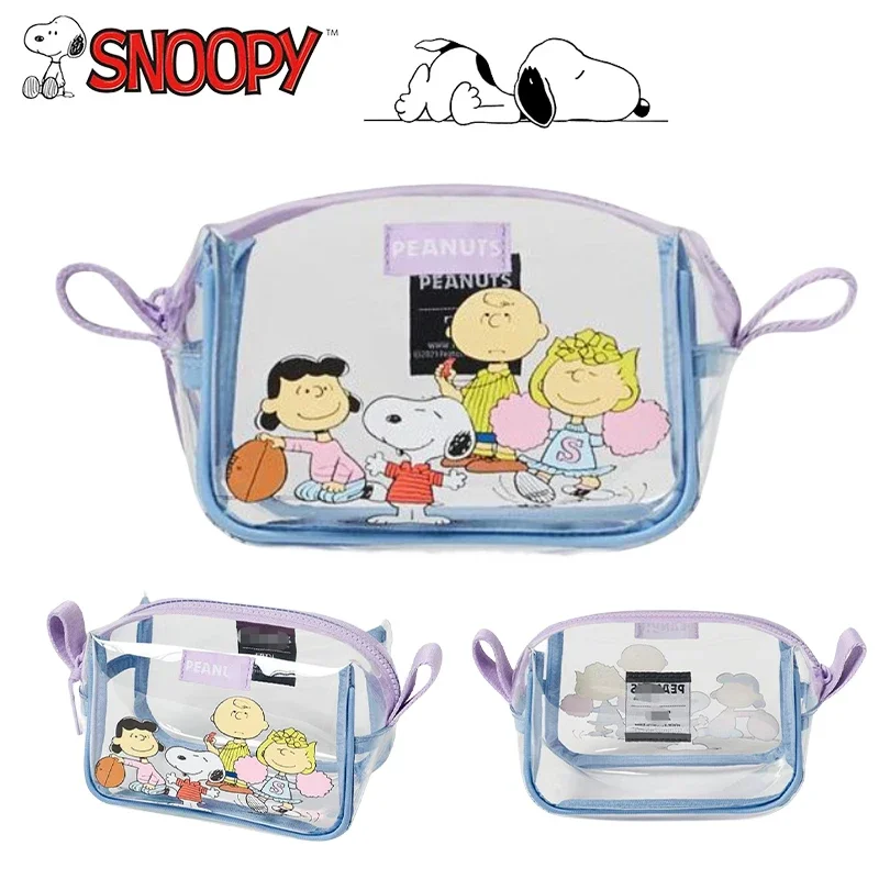 Snoopy Transparent Waterproof Cosmetic Bag Cartoon Anime Travel Toiletry Pouch Cute Swimming Supplies Outdoor Female Makeup Bag