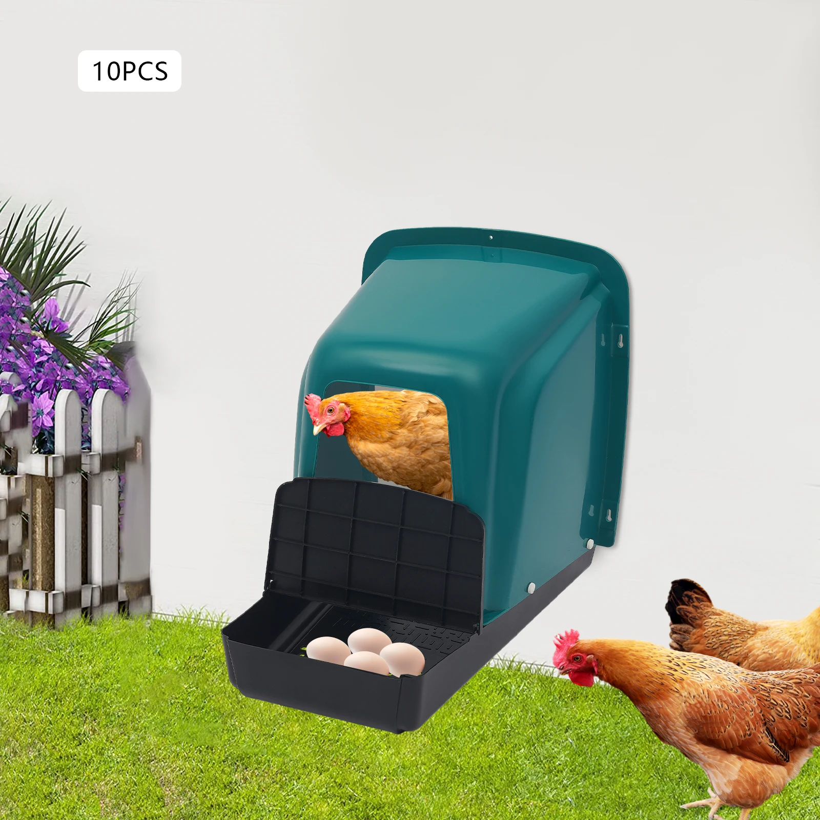 10 Stück Nistkästen für Hühnerhäuser mit Eierablage-Deckel zum Verlegen von Eiern, 20 kg Tragfähigkeit, Hähnchen-Nistkasten für den Bauernhof – Detail 4