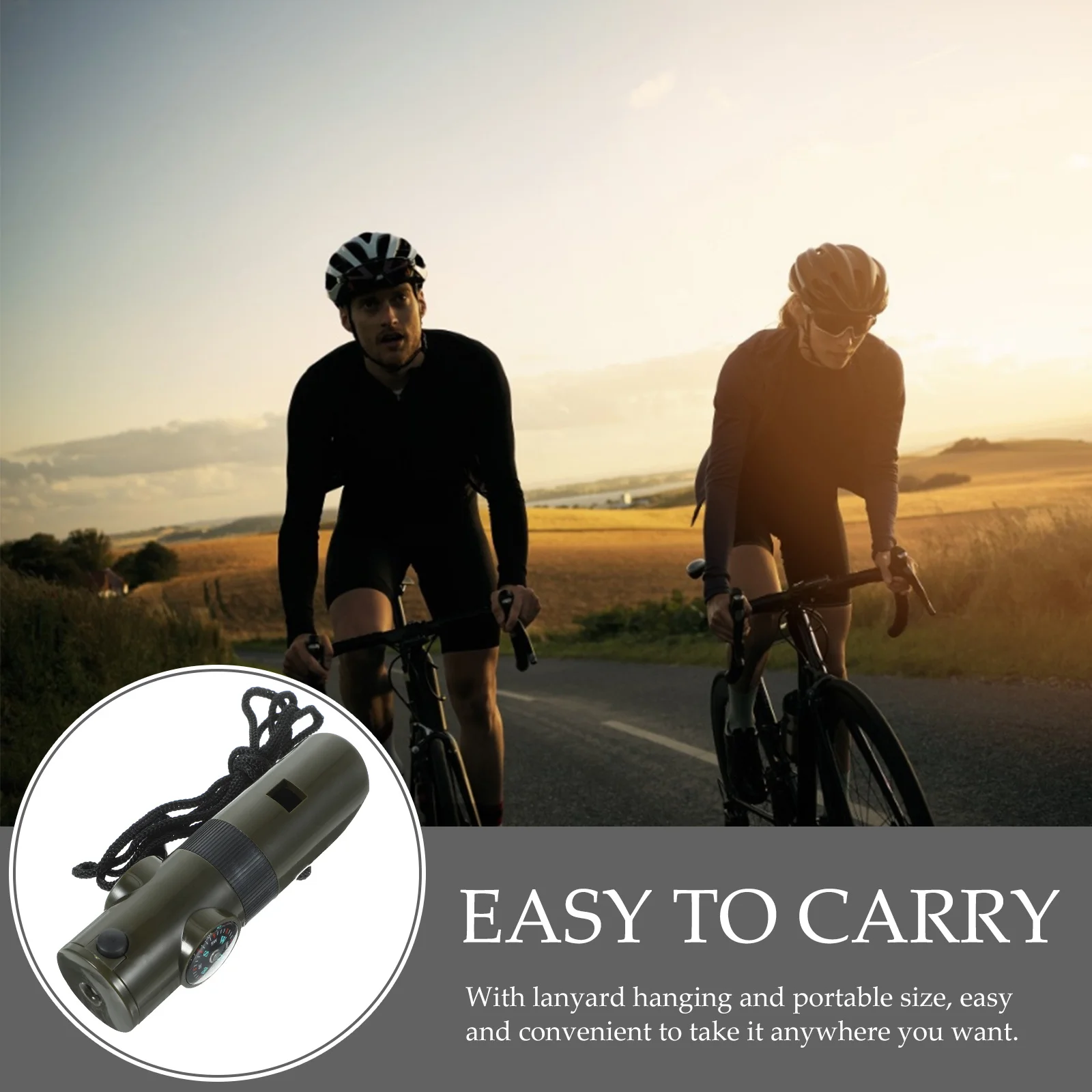 นกหวีดอเนกประสงค์ 2 ชิ้น ทำจากโลหะผสม พร้อมเข็มทิศ เครื่องวัดอุณหภูมิ ไฟ LED แว่นขยาย สายคล้องคอ พกพาสะดวก เสียงดัง เหมาะสำหรับการตั้งแคมป์