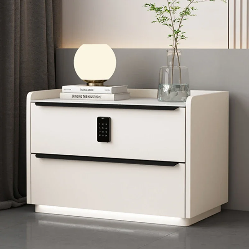 

Aesthetic Minimalist Nordic Nightstand Modern Bedroom Storage Fingerprint Trendy Nightstand Small Apartment Comodino Furniture