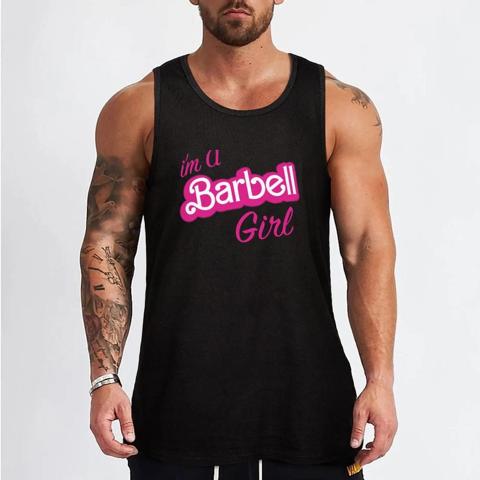 Ich bin ein Lang hantel Mädchen Tank Top Sport kleidung Männer Sommerkleid ung Männer Gym Sportswear