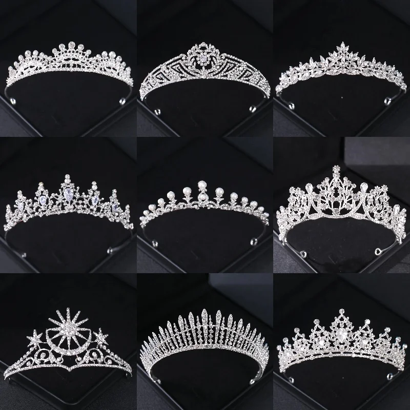 

Тиары и короны свадебные женские с кристаллами, диадема принцессы для невесты, свадебные аксессуары для волос, ювелирные изделия, корона, тиара для невесты