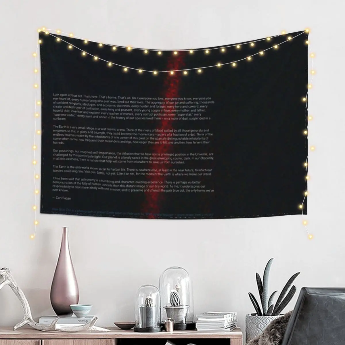 Pale Blue Dot — Voyager 1 & Carl Sagan quote ? HQ-quality Tapestry Mushroom Tapete For The Wall Tapestry