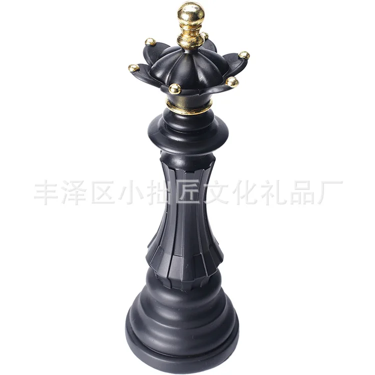 Chess Resin Ornaments Desk Decor Crafts King Queen Small Chess Statue Nordic Home Artwork Living Room Decoration Furnishings view 2