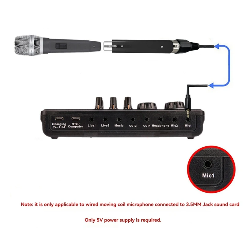 Rise-dynamicマイクアンプ、シングルチャネル電源、全方向性の向上、5Vドロップ