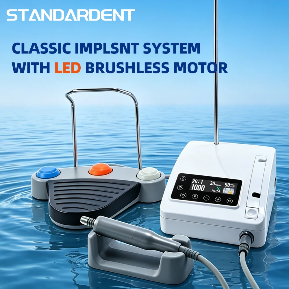 STANDARDENT Dental Brushless Implant Surgical Motor Surgic LED Handpiece With 20:1 Contra Angle Bone Surgery Electric System