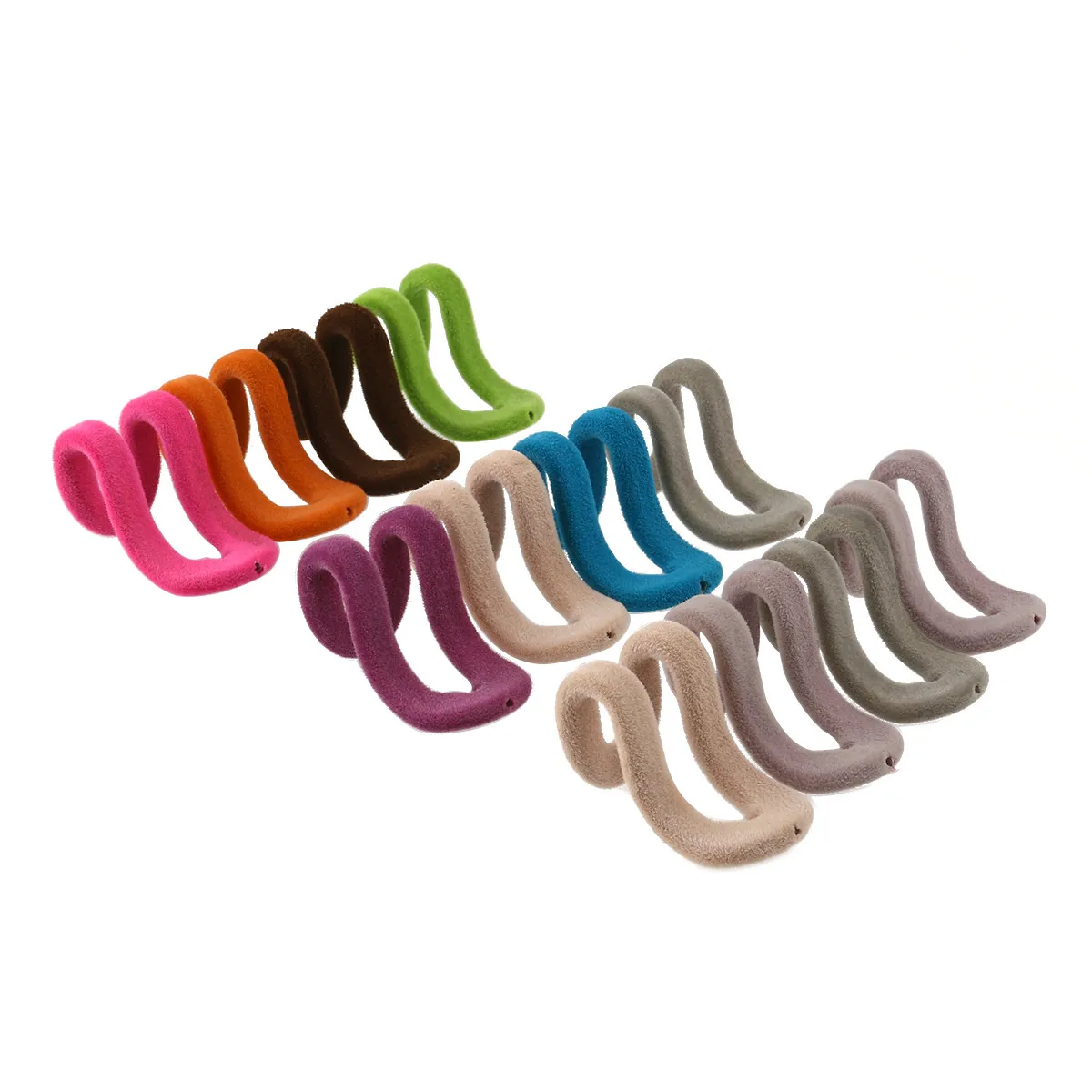 10pcs Anti Slip Mini Flocking Clothes Rack Hooks Space Saver Plastic Closet ganizers 4 5x3cm R om Color - view 4