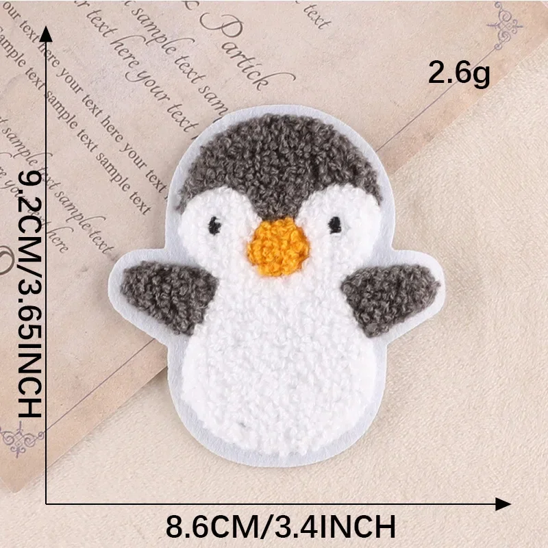 Cartoon bear head Penguin animal towel embroidered patch appliques clothing backpacks jeans DIY clothing accessories decoration