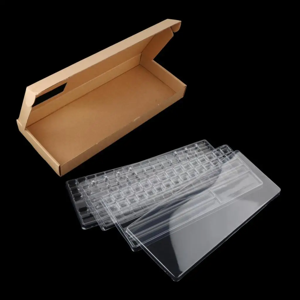 3 Layers Keycap Storage Box Dustproof Waterproof w/ Lid Compartment Display Keyboard Keycaps Set Organizer