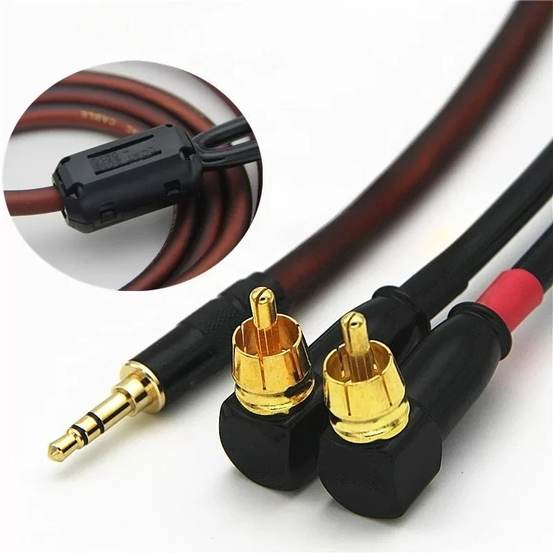 High shielding audiophile grade 3.5mm to RCA Lotus one point two audio cable AUX computer connection power amplifier audio cable