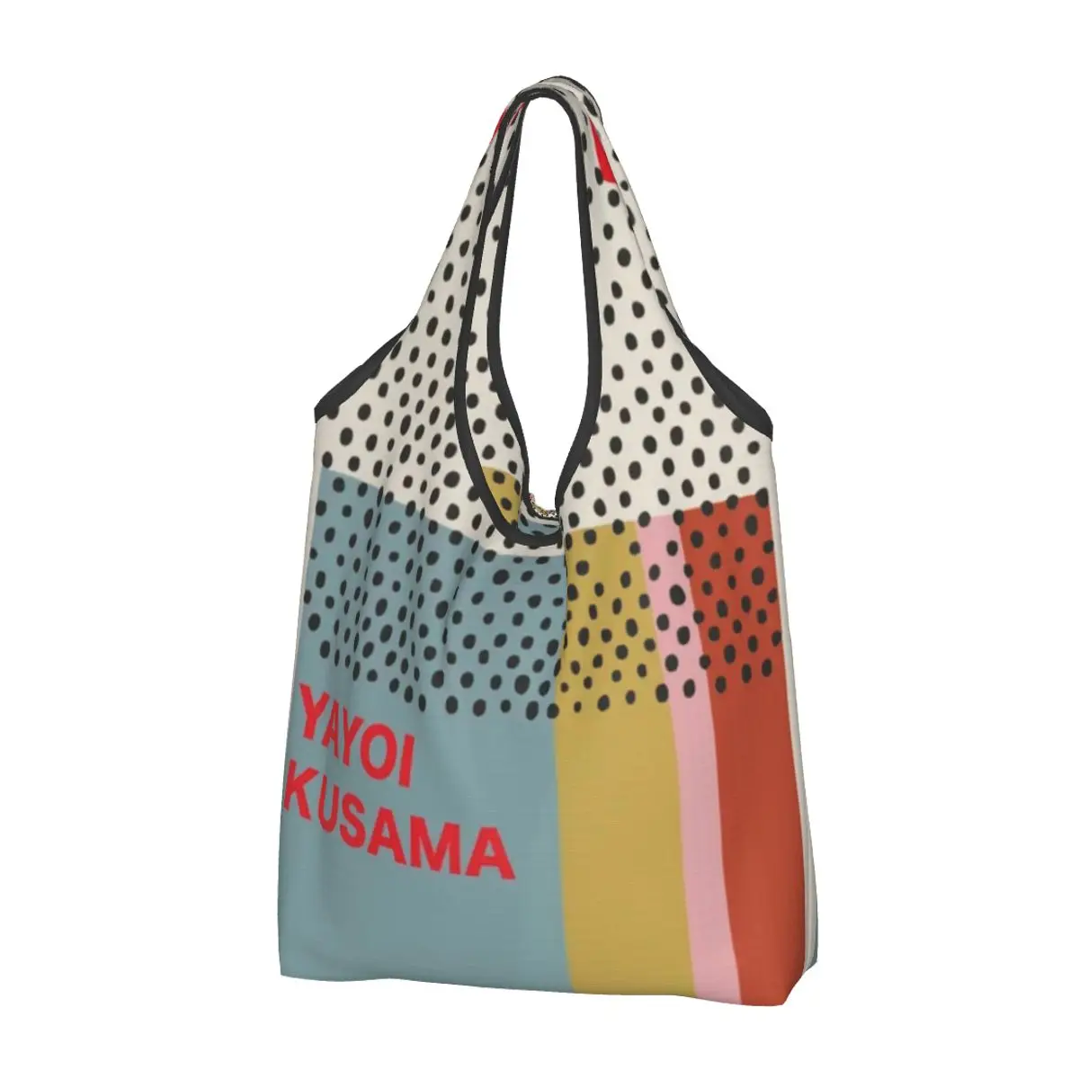 Custom Fashion Print Yayoi Kusama Infinity Dots Shopping Tote Bag Portable Shopper Shoulder Handbag