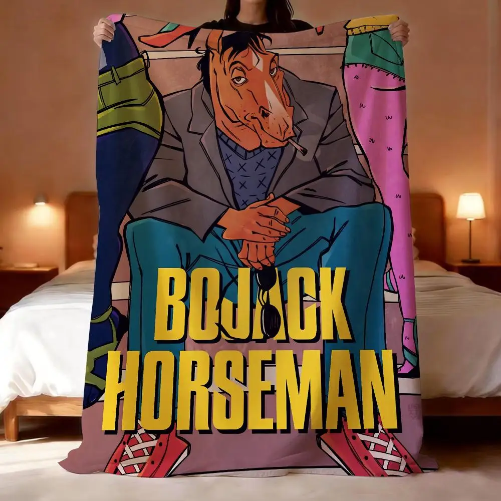 Animated Series BoJack Horseman Throw Short Plush Throw Blanket Soft Skin-Friendly Multi-Scene Home Office