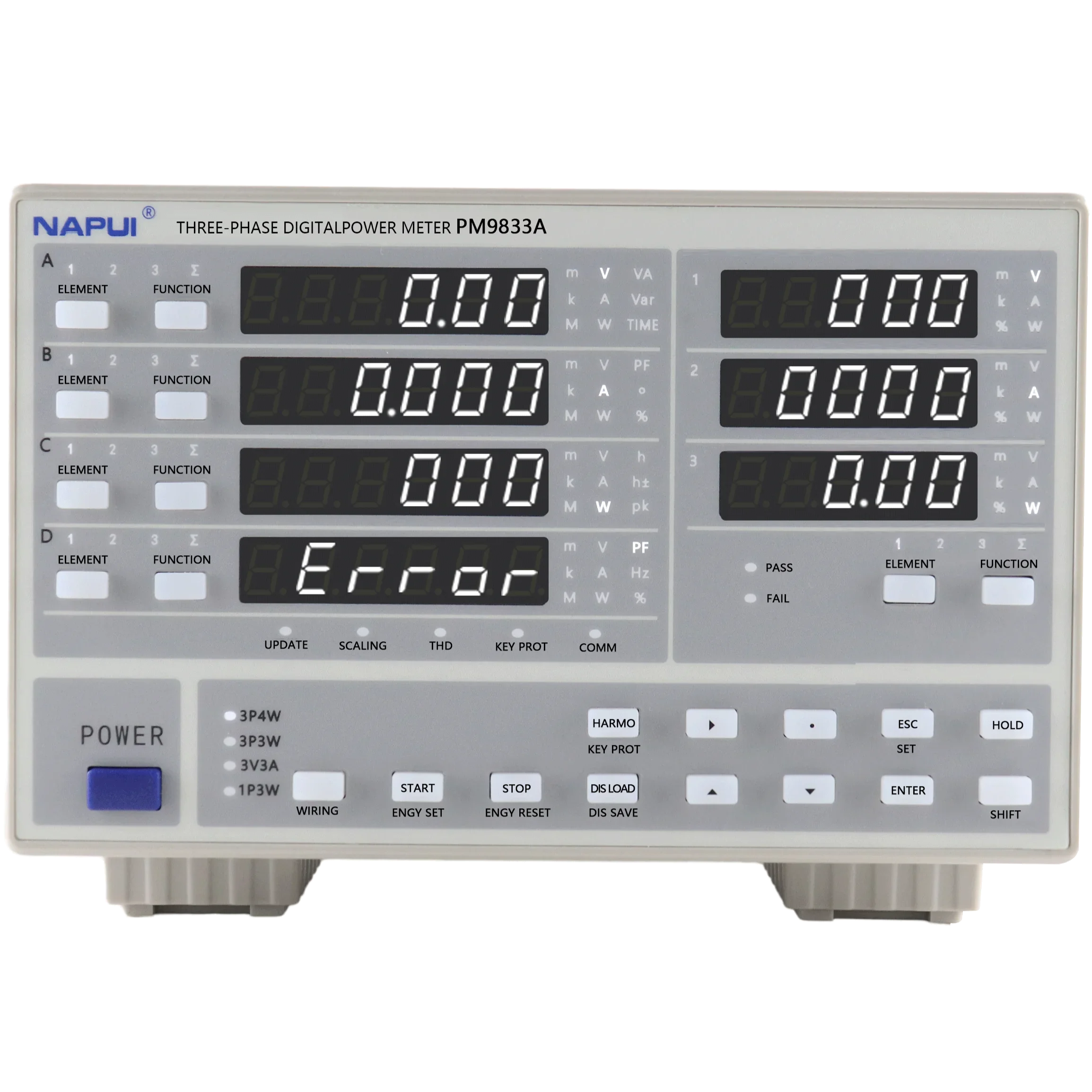 Three Phase Multifunction Power Meter NAPUI PM9833A Harmonic type 3 phase power analyzer