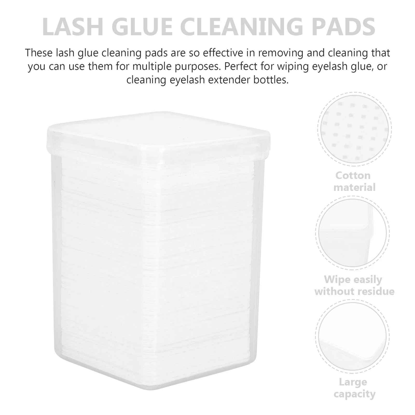 

600 Pcs Cleaning Wipes Glue Pads Eyelash Cloth Tape Bottle Wiping White Remover Miss