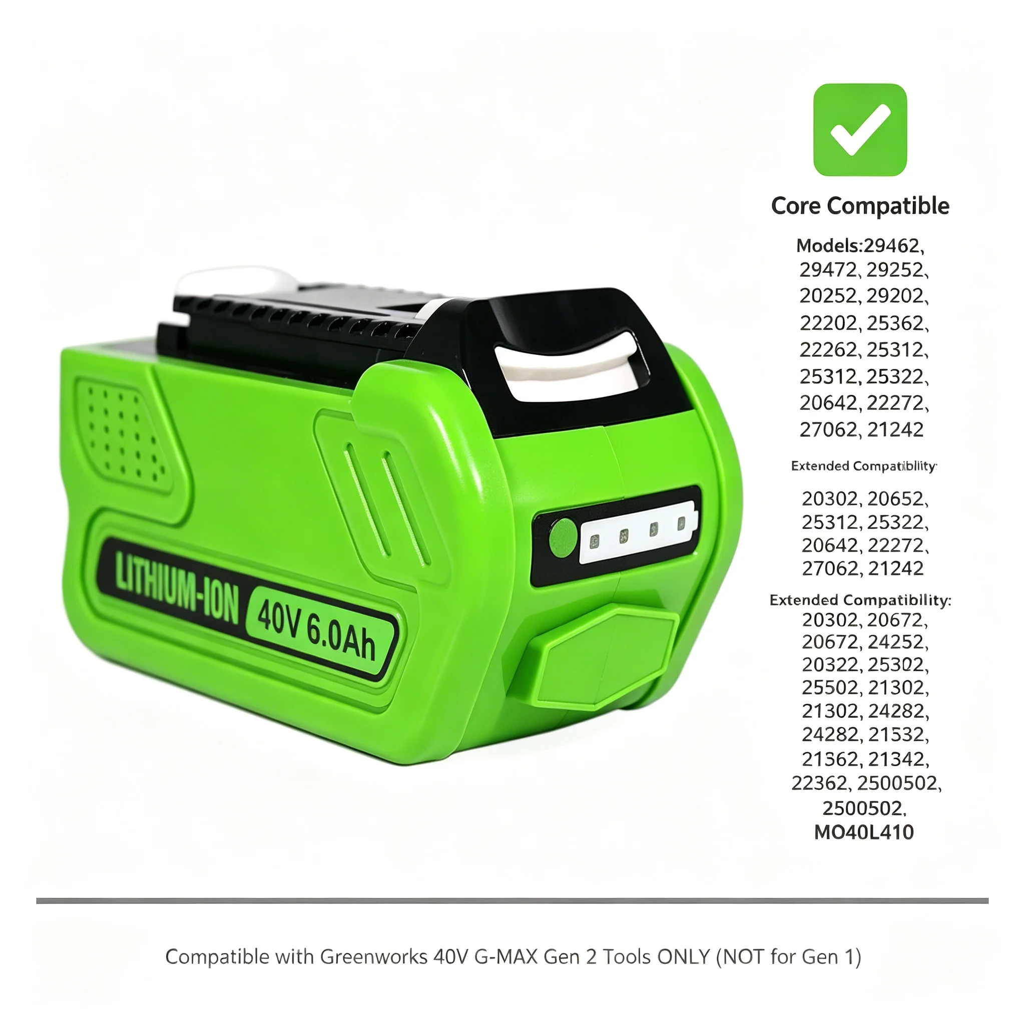 For Greenworks 40V Batteries 6000mah GreenWorks G-MAX Li-ion Battery Manufacturer Replacement Battery For Lawn Mower Power Tool