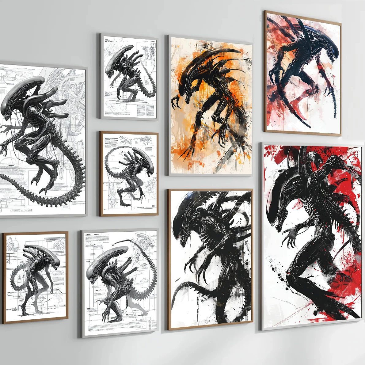 

Xenomorph Alien Comics Stylized Posters Dark Fantasy Alien Comics Prints Wall Art Pictures Home Room Decoration Canvas Painting