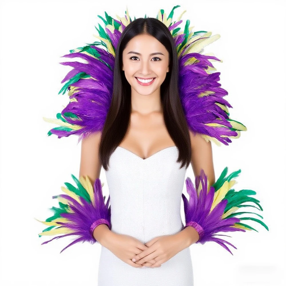 

Красочные шпильки с перьями, аксессуар для карнавала, танцевальной полосы Виктории, модные задние панели с перьями