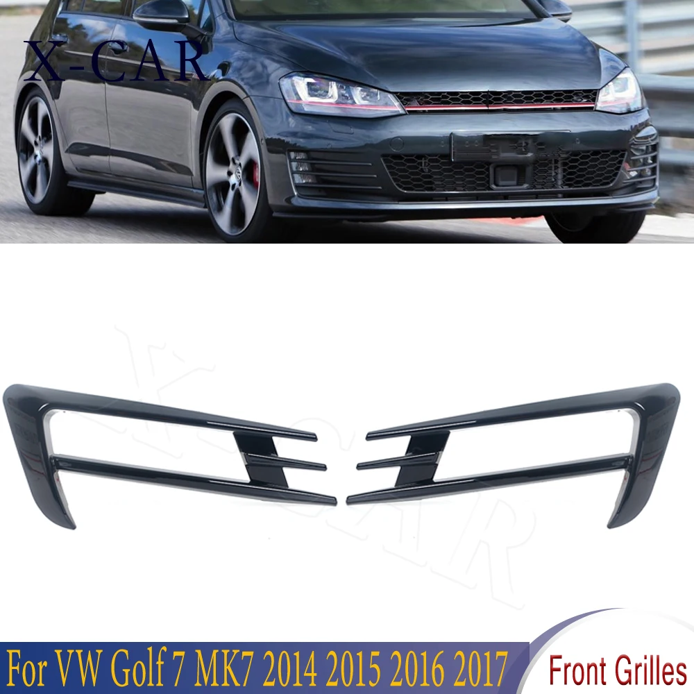 

X-CAR Front Bumper Fog Light Grille Fog Lamp Trim Grill Cover Car Accessories For VW Golf 7 MK7 2014 2015 2016 2017