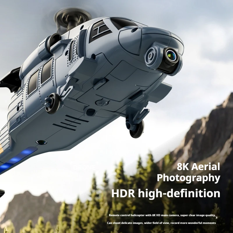 4DRC L2 RC Helicopter Military Black Hawk Apache With 8K HDR Aerial Camera Single Propeller Built In Screen Toy For Boys Kids