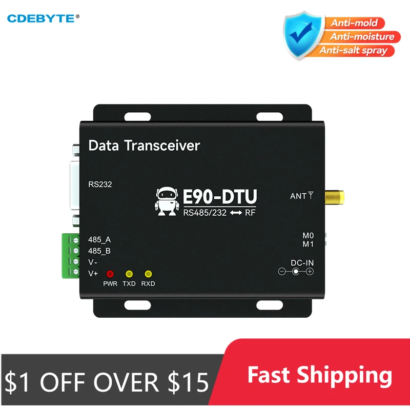 

LoRa RS232/RS485 915Mhz 868Mhz Wireless Radio Wireless Transceiver Communication Module CDEBYTE E90-DTU(900L20)-V8 20dBm PA LNA
