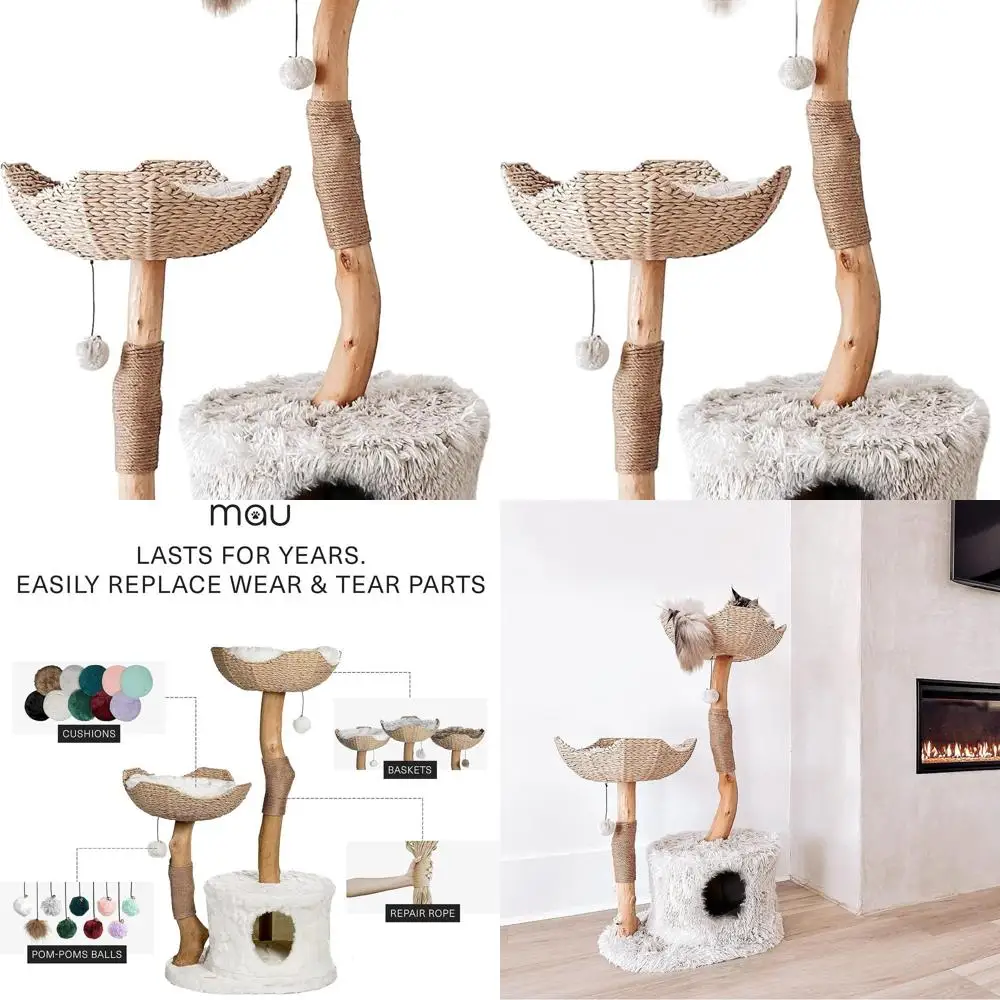 

Прочное кошачье дерево серого цвета, высота 45,5, 37 фунтов, с серо-серым дизайном