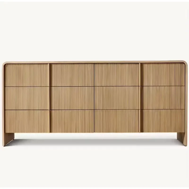 Modern American Simple Solid Wood Chest of Drawers for Living Room and Bedroom Storage Furniture