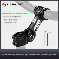 Adjustable Bicycle Handlebar Stem Variable 60 Degree Angle MTB Bike Riser Ultralight Aluminum Alloy Front Fork Stem Adapter