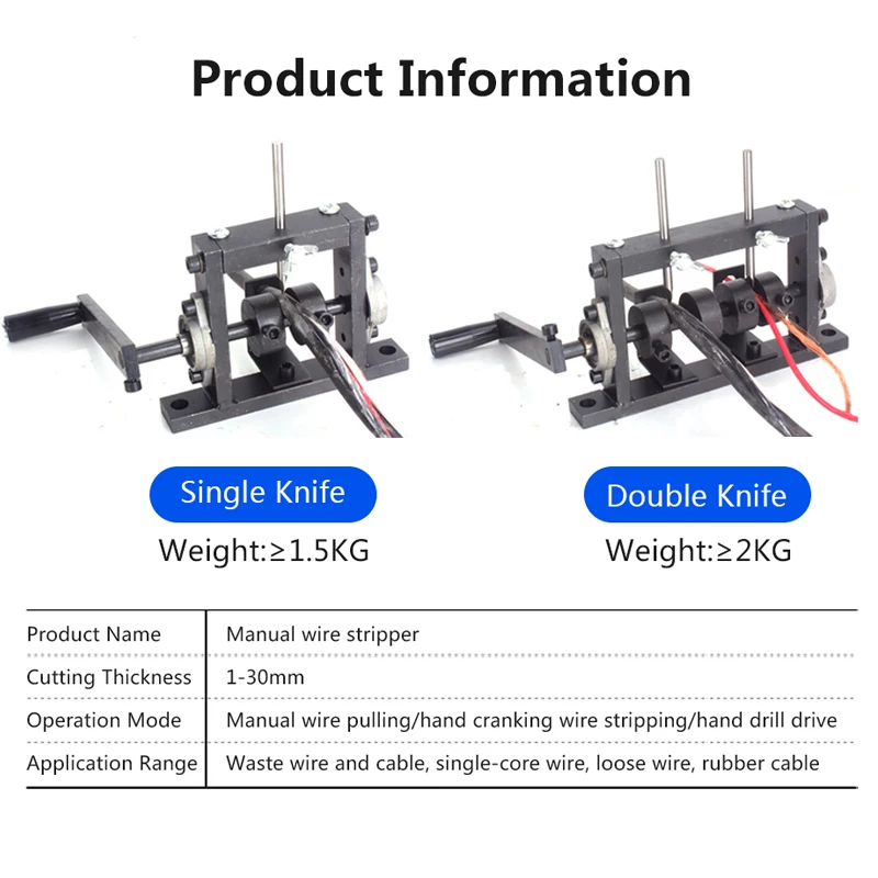 Electric Cable Stripper Manual Portable Wire Stripping Machine Scrap Cable Peeling Tools Can Connect Hand Drill 1-30mm Drilling