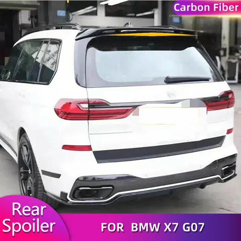 탄소 섬유 리어 루프 스포일러 윙, BMW X 시리즈 X7 G07 M-스포츠 유틸리티, 4 문짝 2019-2023 자동차 리어 루프 스포일러 윙 립