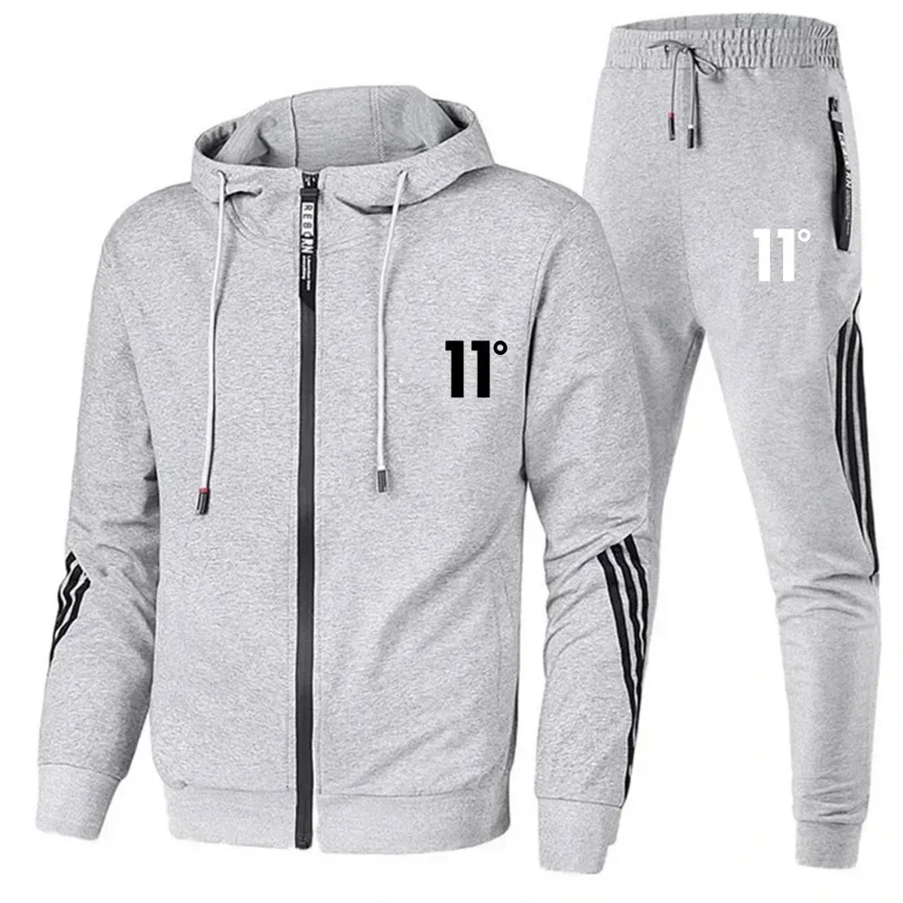 Autumn and winter printed fitness drawstring sweatshirt, long-sleeved outdoor fashionable men's suit for sports
