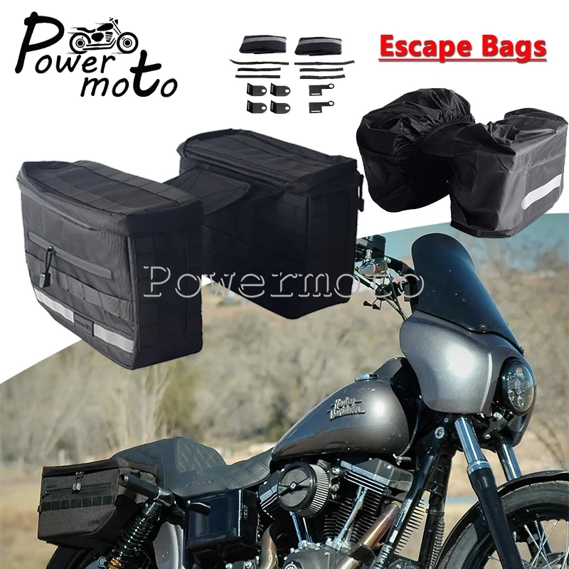 

Saddle Luggage Bags Travel Knight Rider Storage Side Bag For Harley Softail Dyna Super Glide Sportster XL883 XL1200 Saddlebags