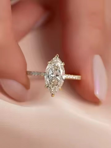 GRA 2ct Real Moissanite Diamond Marquise Ring for Women 925 Sterling Silver Anniversary Party High Quality Fine Luxury Jewelry