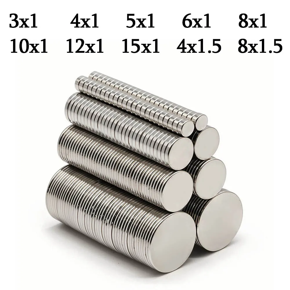 

Super Strong Round Neodymium Magnet Powerful Magnets N35 small Permanent Magnetic NdfeB Refrigerator Magnet 3/4/5/6/8/10/12/15x1