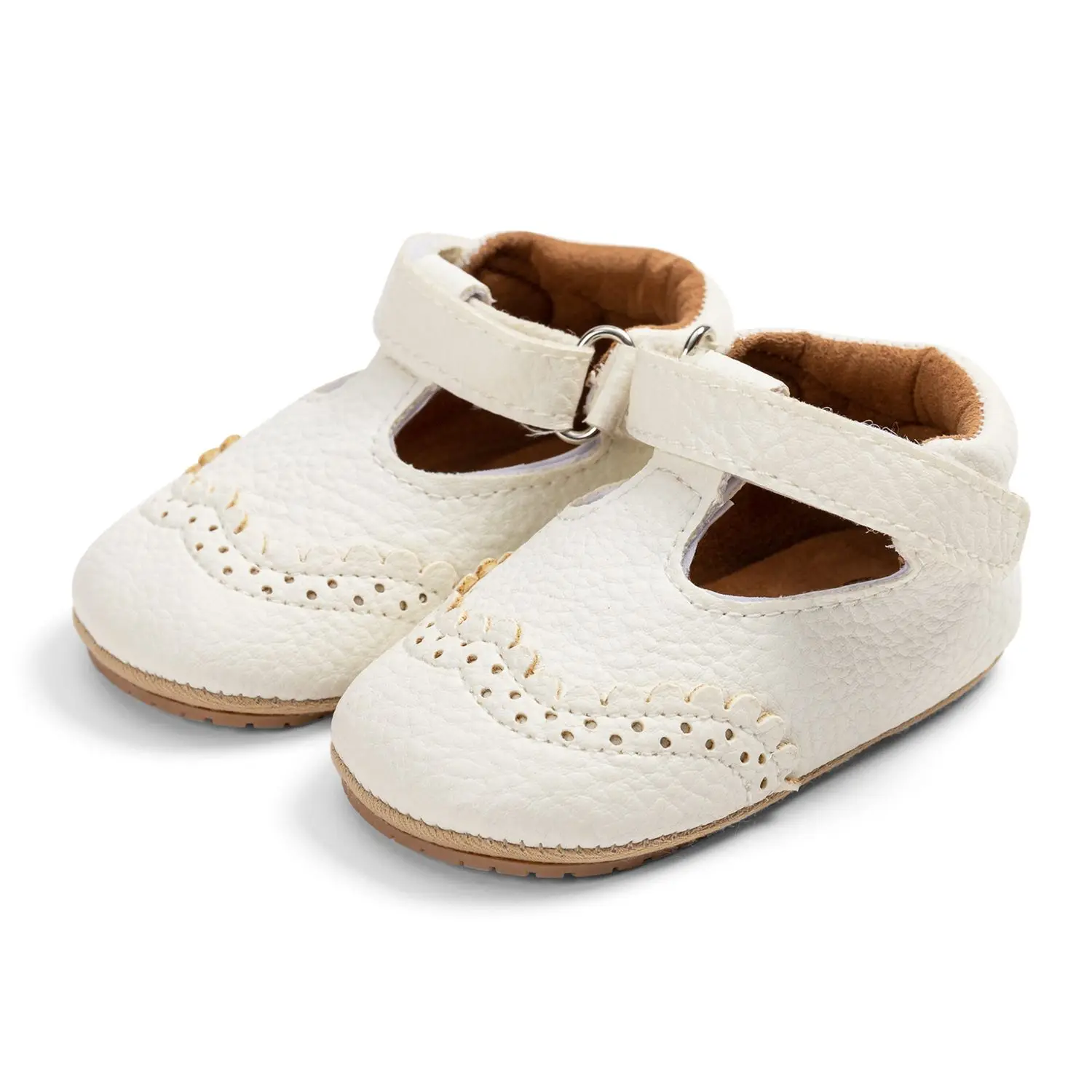 Spring Vintage Leather Shoes for 0-1 Year Old Baby Girls 3-6-12 Months Toddler First Walking Shoes Slip Resistant Flat Soles