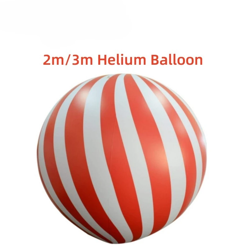 Balloon Inflatable  2m/3m Portable Pvc Helium  Red Strip Hot Air Balloon Hanging Decoration For Advertising Wedding Birthday