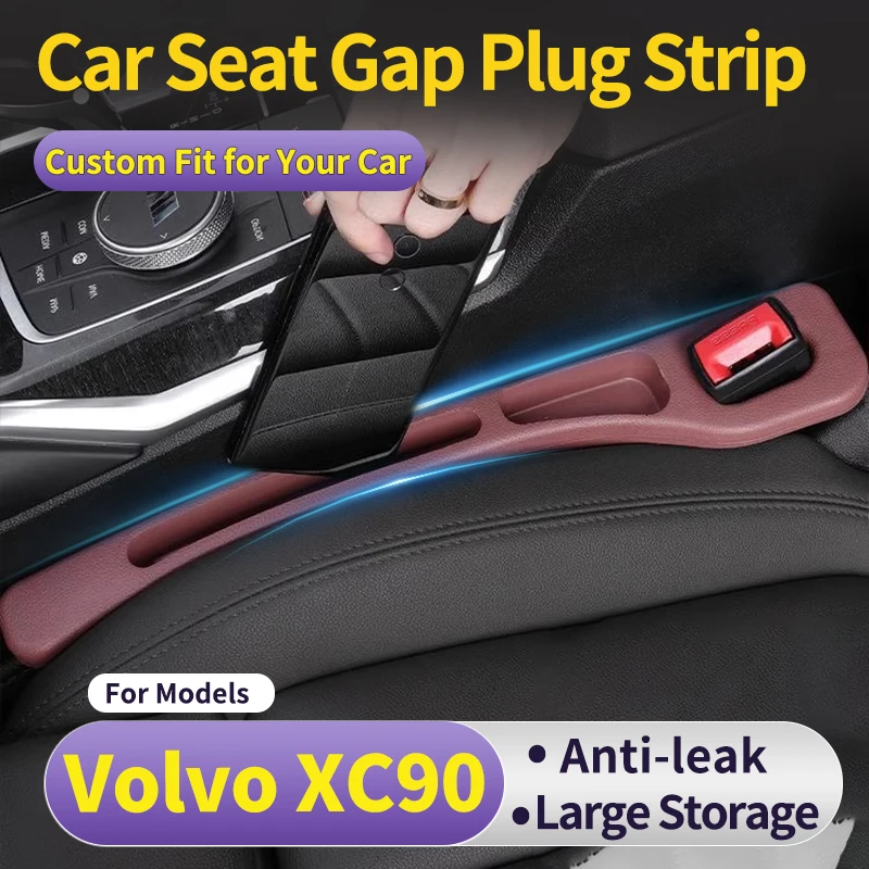 Auto Seat Leak Proof Strip for Volvo XC90 2PCS Car Interior Storage Strip Conenient On-the-Go Seat Gap Organizer Car Side Pocket