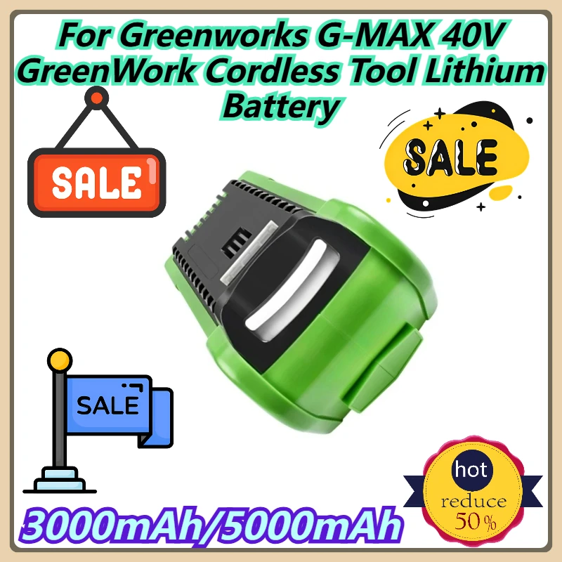 

3000mAh/5000mAh For Greenworks G-MAX 40V GreenWork Cordless Tool Lithium Battery