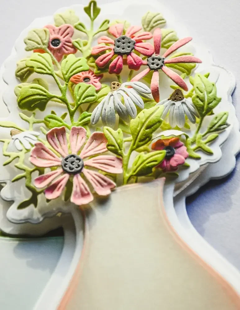 

Mother's Day Floral Vase Pop Up Valentine's Day Cutting Dies for New Scrapbooking Paper Making Frame Card Craft Supplies