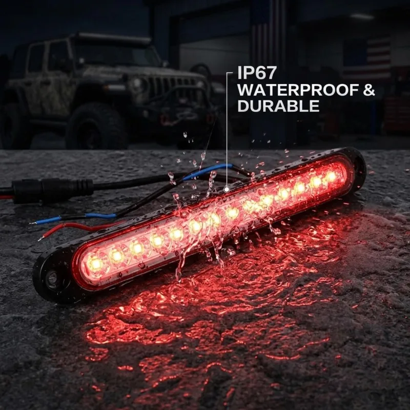 Universal Tail Rear Lamp Turn Stop Brake Light 15LED High Brightness Warning Lights for Trailer Lorry Pickup Truck Accessories