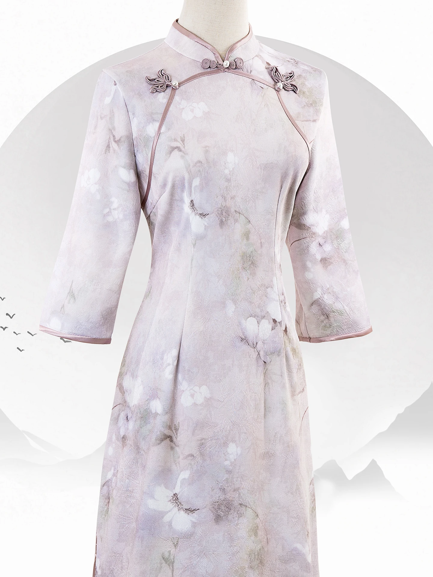 young-sle-vintage-purple-floral-long-sve-dr-women's-winter-warm-mid-length-qipao-gown-traditional-chinese-r